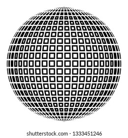 Disco ball Disco party concept Ball world concept Web idea icon black color outline vector illustration flat style simple image
