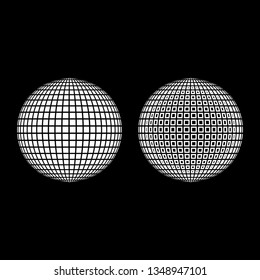 Disco ball Disco party concept Ball world concept Web idea icon set white color vector illustration flat style simple image