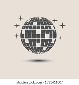Disco ball party icon. Vector illustration, flat design.