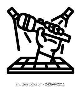 disco ball party line icon vector. disco ball party sign. isolated contour symbol black illustration