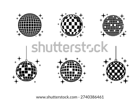 Disco Ball Party Mirror Monochrome