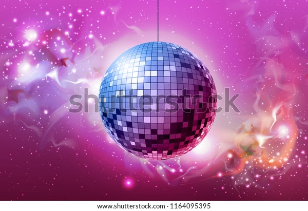 Disco Ball Disco Ball Pink Background Stock Vector (Royalty Free ...