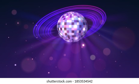 Balón disco en forma de planeta, disco o discoteca