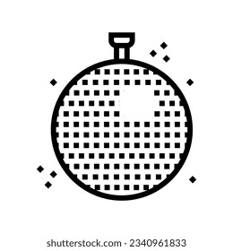 disco ball retro music line icon vector. disco ball retro music sign. isolated contour symbol black illustration