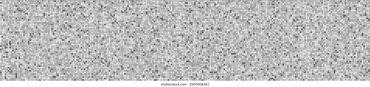 Disco ball silver pattern. Grey square mosaic backdrop. Night club metallic background with mirror foil texture. Vector illustration of vintage abstract shining grayscale halftone wallpaper.