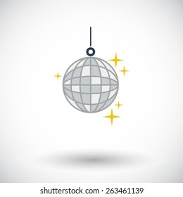 Disco ball. Single flat icon on white background. Vector illustration.