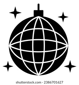 Disco ball solid icon, Sea cruise concept, sparkling party sphere decoration sign on white background, mirror disco ball icon in glyph style for mobile concept, web design. Vector graphics