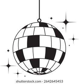 disco ball sparkling light party decoration retro dance night club shiny ball glitter element celebration music mirrorball