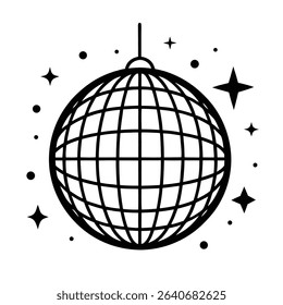 Disco Ball with Stars Vector Icon