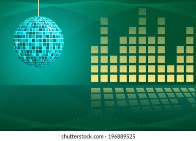Disco ball summer party background. Vector illustrations
