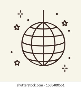 Disco ball thin line icon. Concept of celebration, party. Vector illustration symbol elements for web design and apps.