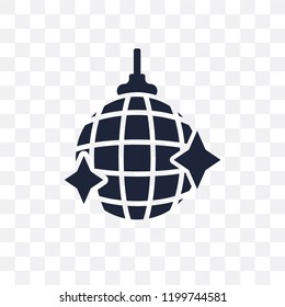 Disco ball transparent icon. Disco ball symbol design from Birthday and Party collection. Simple element vector illustration on transparent background.