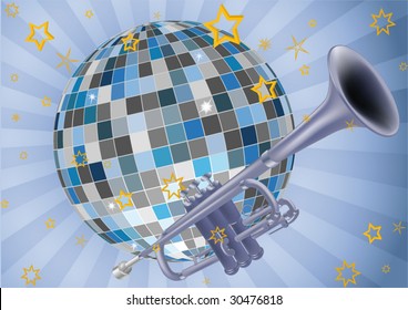 disco ball trumpet and music