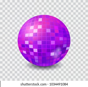 Disco ball ultraviolet isolated on transparent background