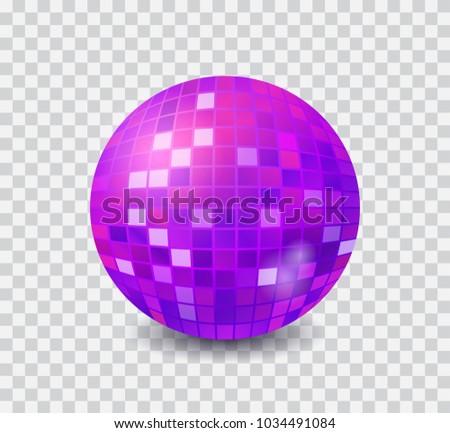 Disco ball ultraviolet isolated on transparent background