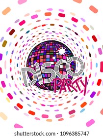 disco ball vector flyer party drawn