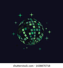 Disco ball vector icon illustration design template