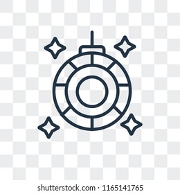 Disco ball vector icon isolated on transparent background, Disco ball logo concept