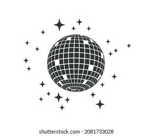 Disco ball Vector icon. Night Party Template. DJ.