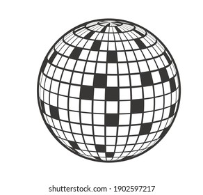 Disco Ball Vector Icon. Party Element 80s. 70s. 90s. Dj.