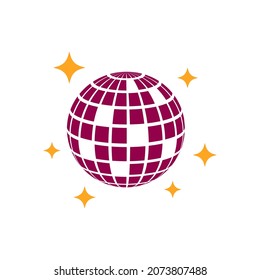 Disco Ball Vector Icon With Sparkles For Websites