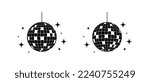 Disco ball vector icons set. Disco ball shining stars symbol. Disco light graphic design template logo