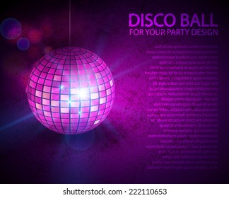 Disco ball. Vector illustration