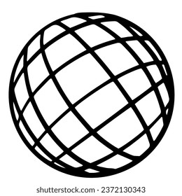 bola disco. Vector aislado un único espejo redondo doodle línea de contorno blanco y negro fácil de dibujar. logotipo de plantilla de diseño gráfico para afiches musicales, banner, diseños de volante.