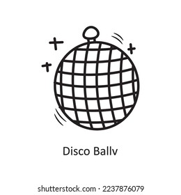 Disco Ball vector outline Icon Design illustration. Party and Celebrate Symbol on White background EPS 10 File