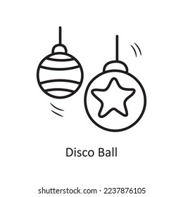 Disco Ball vector outline Icon Design illustration. Party and Celebrate Symbol on White background EPS 10 File