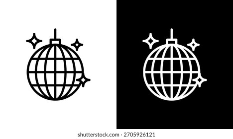 Disco Ball White Icon Set Design