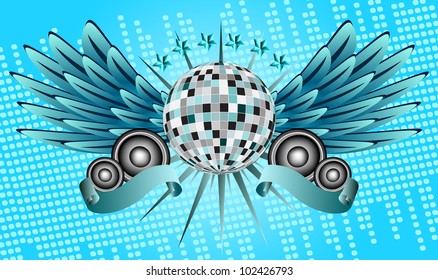 Disco ball with wings
