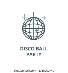 Disco ball,party line icon, vector. Disco ball,party outline sign, concept symbol, flat illustration