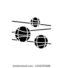 Disco balls black icon, vector sign on isolated background. Disco balls concept symbol, illustration 
