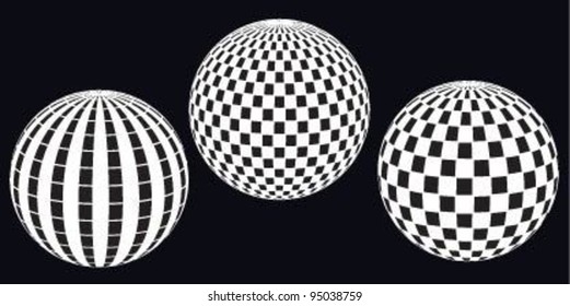 Disco balls. Black and white.