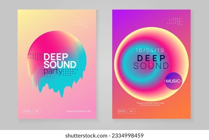 Disco Banner. Cool Sound Fest. Bright Art For Brochure. Club And Nightlife Template. Gradient Background For Set Concept. Rainbow Disco Banner