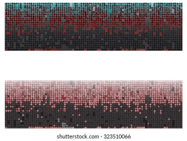 Disco banners. Vector mosaic stripes.