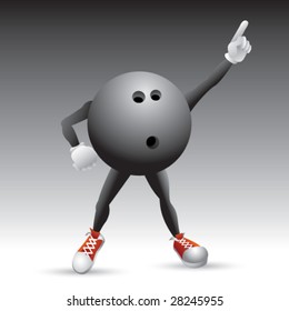 disco bowling ball man isolated