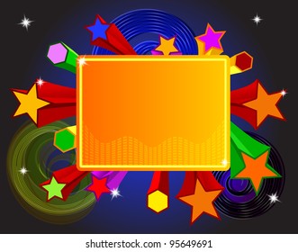 Disco bright banner with stars