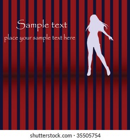 Disco card, dancing silhouette, glam design