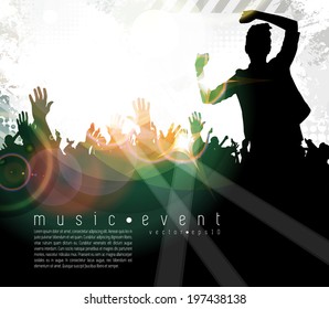Disco club. Dancing people. Vector illustration