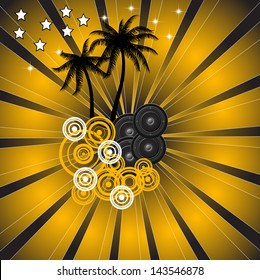 Disco club flayer with abstract colorful design elements. Ideal for poster and music background.