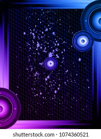 Disco club flayer with colorful elements. Ideal for poster and music background.
