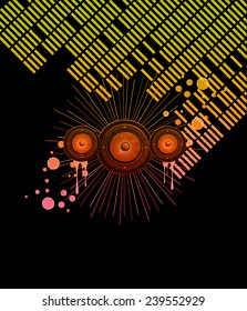 Disco club flayer with colorful elements. Ideal for poster and music background.