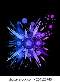 Disco club flayer with colorful elements. Ideal for poster and music background. 
