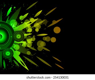 Disco club flayer with colorful elements. Ideal for poster and music background. 