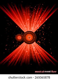 Disco club flayer with colorful elements. Ideal for poster and music background.