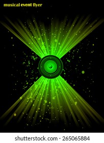Disco club flayer with colorful elements. Ideal for poster and music background.