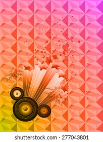 Disco club flayer with colorful elements. Ideal for poster and music background.