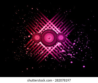 Disco club flayer with colorful elements. Ideal for poster and music background.